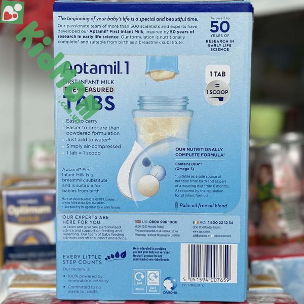 sữa thanh Aptamil Pre Measured Tabs số 1